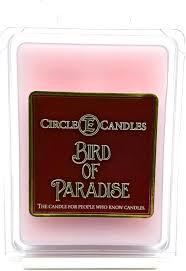 Pink Bird of Paradise scented wax melt in clear plastic clamshell packaging