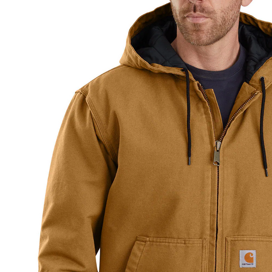 Men's Insulated Active Jac - Loose Fit - Washed Duck -BRN
