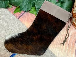 Genuine Hair-On Cowhide Christmas Stocking 17.75"