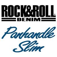 Logo of Rock & Roll Denim featuring the brand name and 'Parkhandle Slim' text.