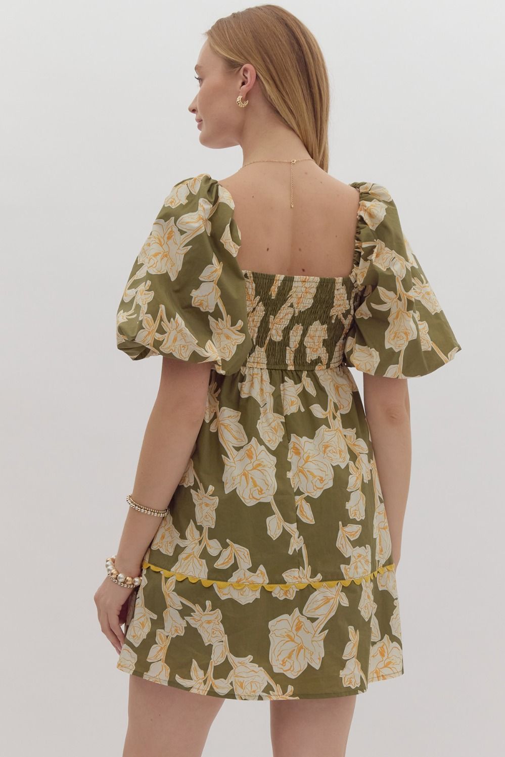 Entro - Green Floral Dress L Entro - Green Floral Dress L