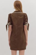 Solid Puff Sleeve Dress