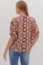 BROWN ABSTRACT PRINT TOP