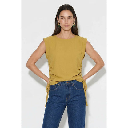 Naked Zebra - Ruched Side Short Sleeve Top