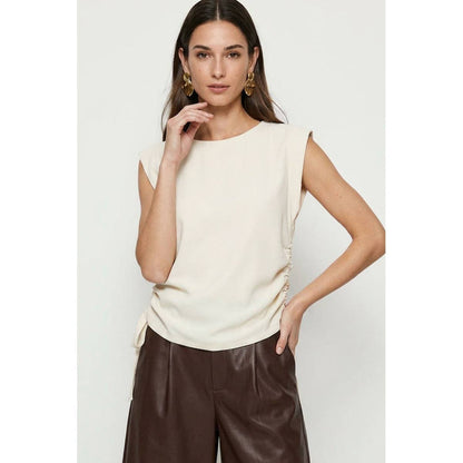 Naked Zebra - Ruched Side Short Sleeve Top