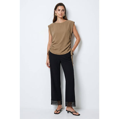 Naked Zebra - Ruched Side Short Sleeve Top