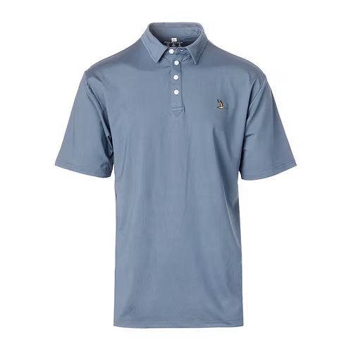 Blue polo shirt on a white background
