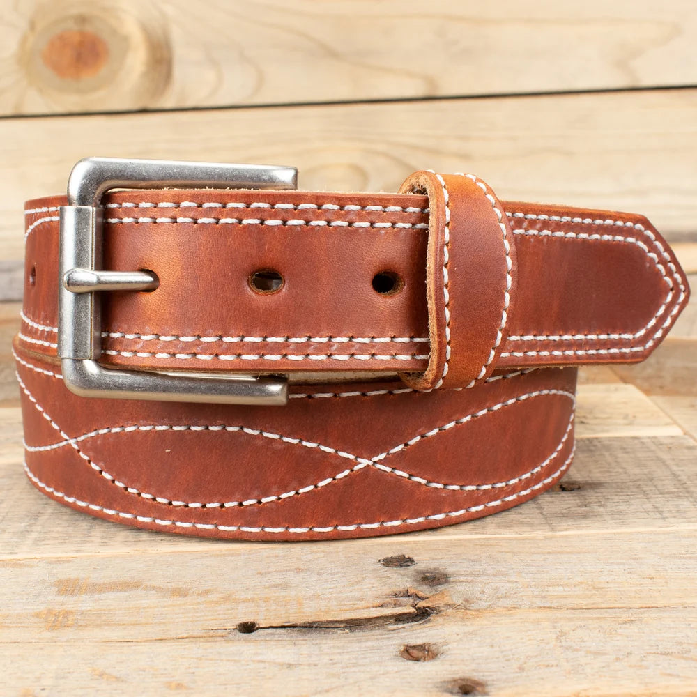 The Tool Belt - Wax Brown Figure 8 Leather Belt 1.5"- 8019-37