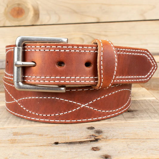 The Tool Belt - Wax Brown Figure 8 Leather Belt 1.5"- 8019-37