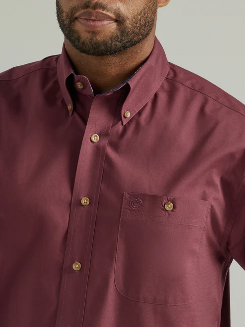 Wrangler® George Strait Collection One Pocket Long Sleeve Shirt - Wine