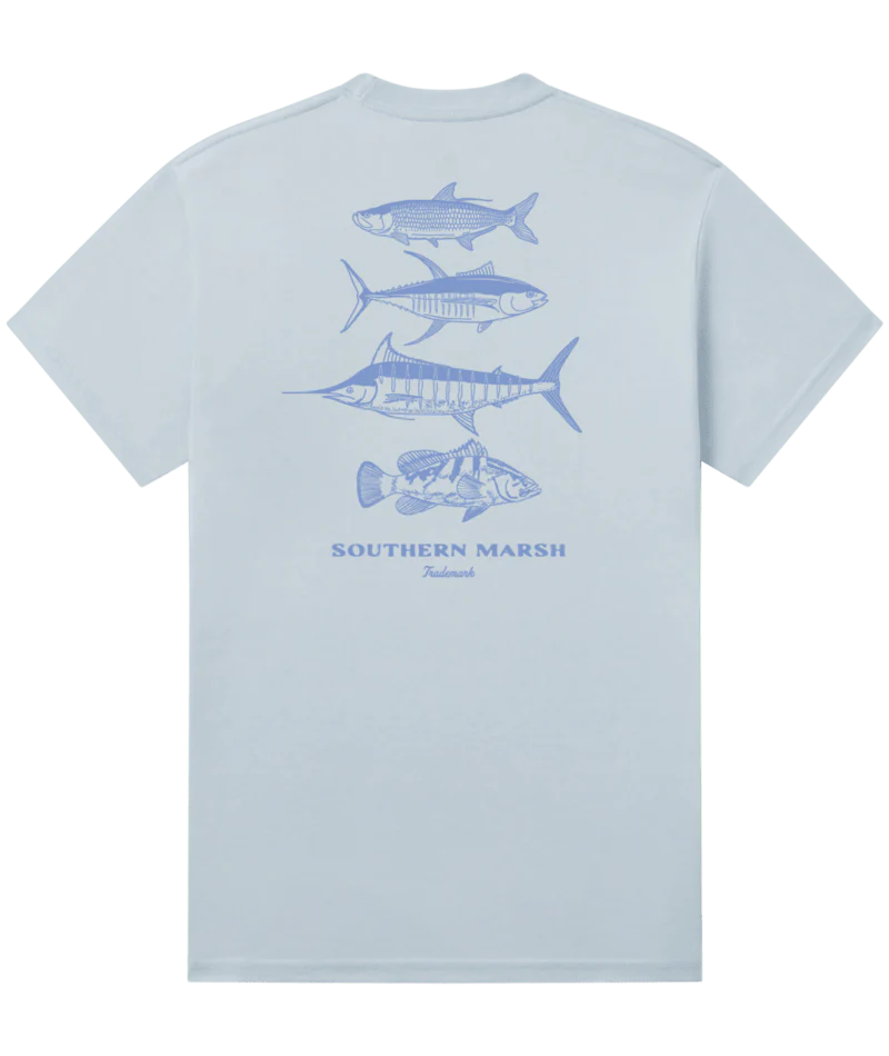 Short Sleeve Tee with fish on a white background