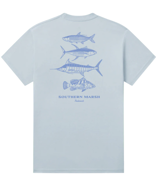 Short Sleeve Tee with fish on a white background