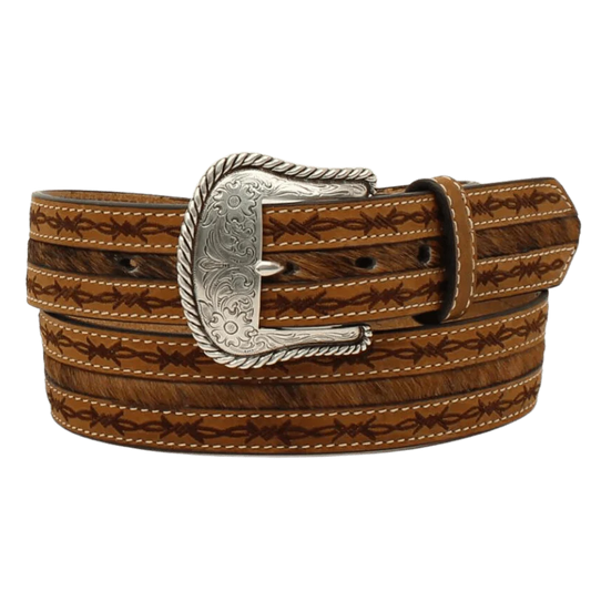 Nocona Men's Brown Barbwire Edges Belt - N2410208
