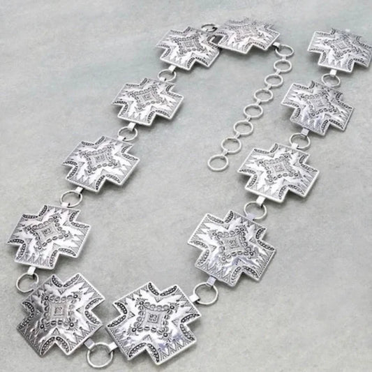 SILVER CONCHO BELT