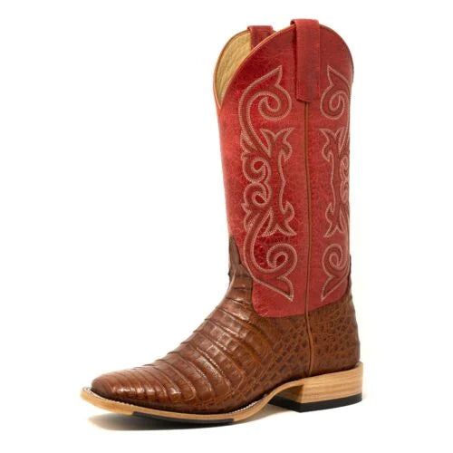 BRANDY CAIMAN BELLY SQ TOE RED-HP8003