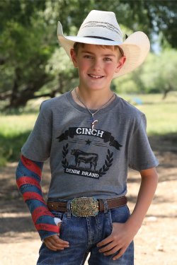 Boy's Cinch Denim Tee - Gray