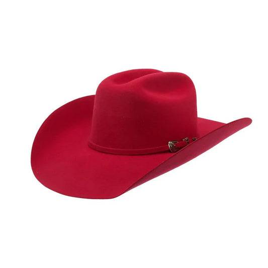Red cowboy hat on a white background