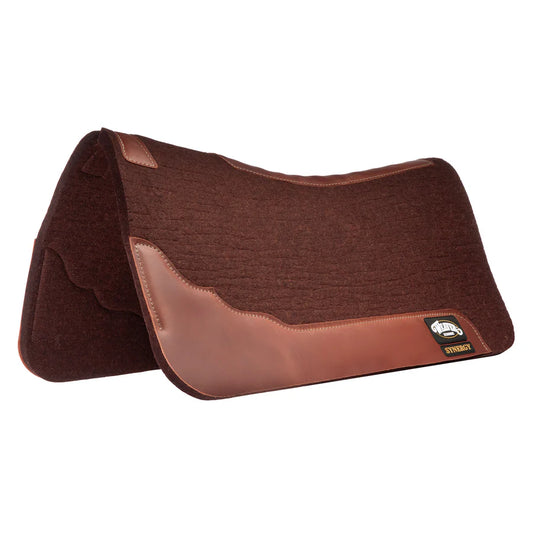 Synergy Contoured Steam Pressed 100% Merino Wool Felt Performance Saddle Pad/Chocolate