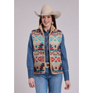 Roper Woven Aztec Faux Sherpa Lined Zip Vest
