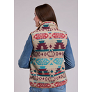 Roper Woven Aztec Faux Sherpa Lined Zip Vest