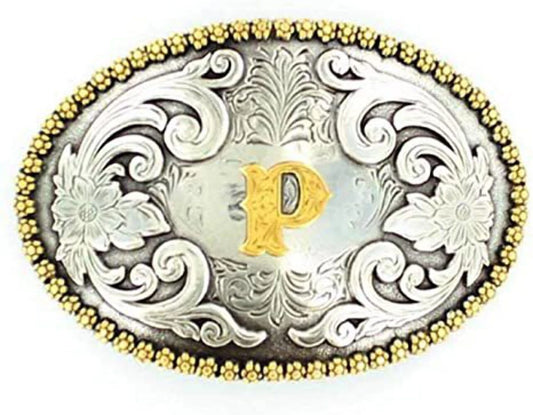 NOCONA OVAL INITIAL BUCKLE P - ACC BUCKLE - 37072-P