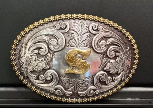 NOCONA OVAL INITIAL BUCKLE S - ACC BUCKLE - 37072-S