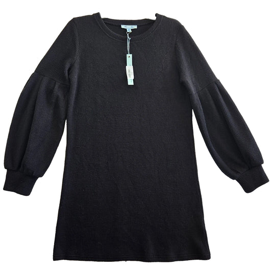 She + Sky - Black Long Sleeve Thermal Knit Dress