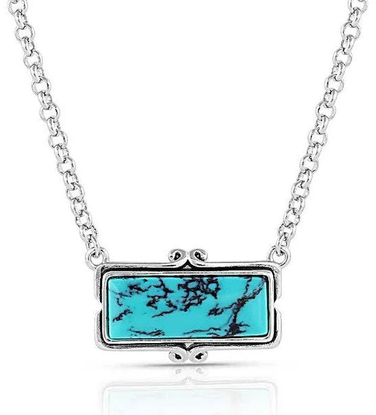 NC- LOOKING GLASS TURQ NECKLACE