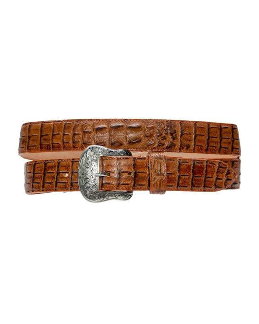 Cowtown Cognac Caiman Printed Belt - H6074