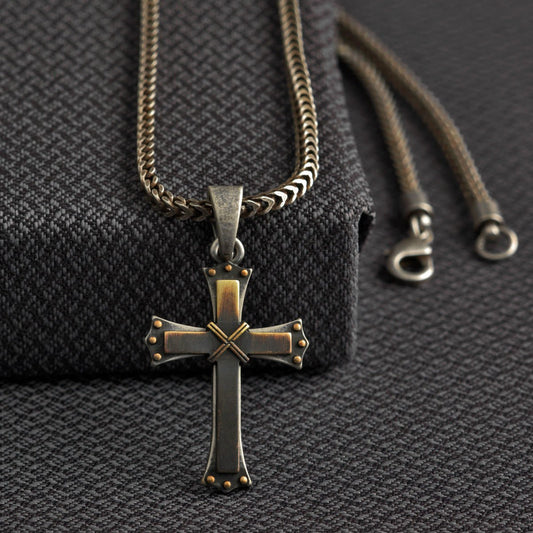 Twister Necklace 22" Chain Cross